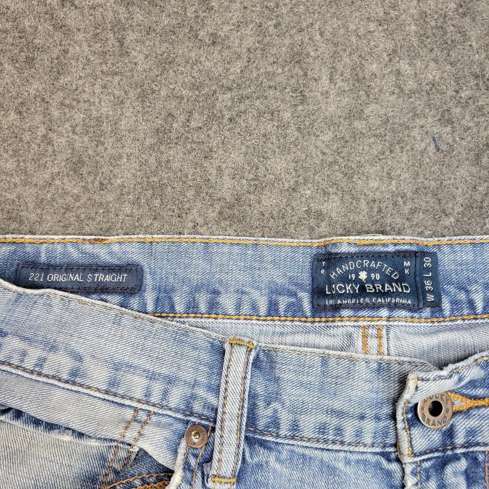 Lucky Brand Jeans Mens 36x30 Blue Denim Y2k Streetwear 221 Original Straight Leg - Picture 12 of 14